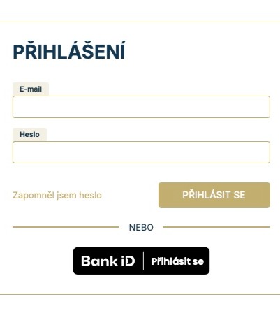 Možnost přihlášení do osobního profilu přes Bank iD