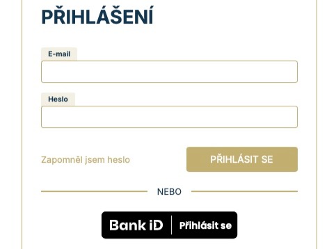Možnost přihlášení do osobního profilu přes Bank iD